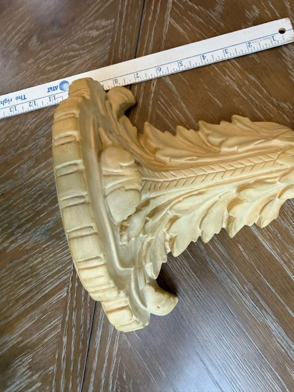 Vintage Wall Shelf Plaque Sconce 9.5” ornate scrolling acanthus leaf